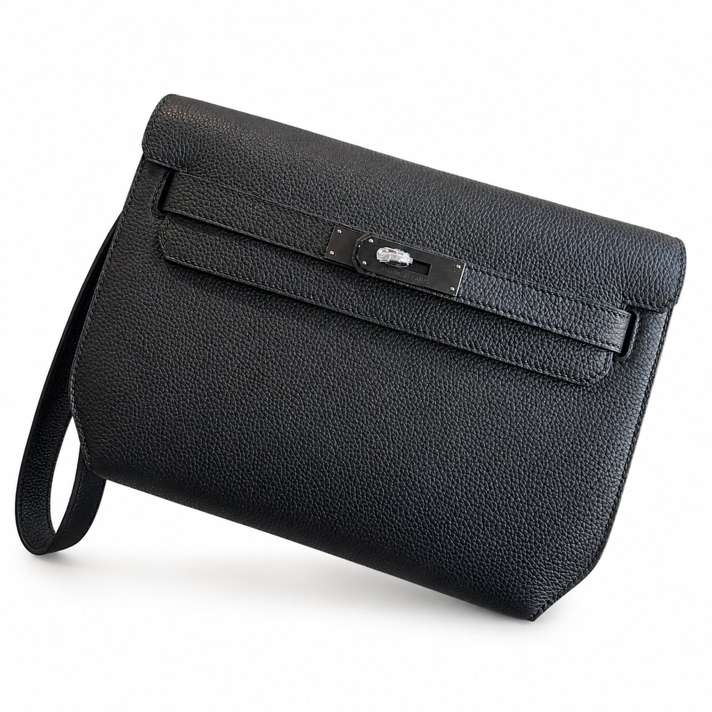 Kelly Depeches 25 clutch, Togo leather (with additional shoulder strap), can be worn cross-body, can be carried by hand or on the wrist, daily needs, seamless switch between business/leisure - central