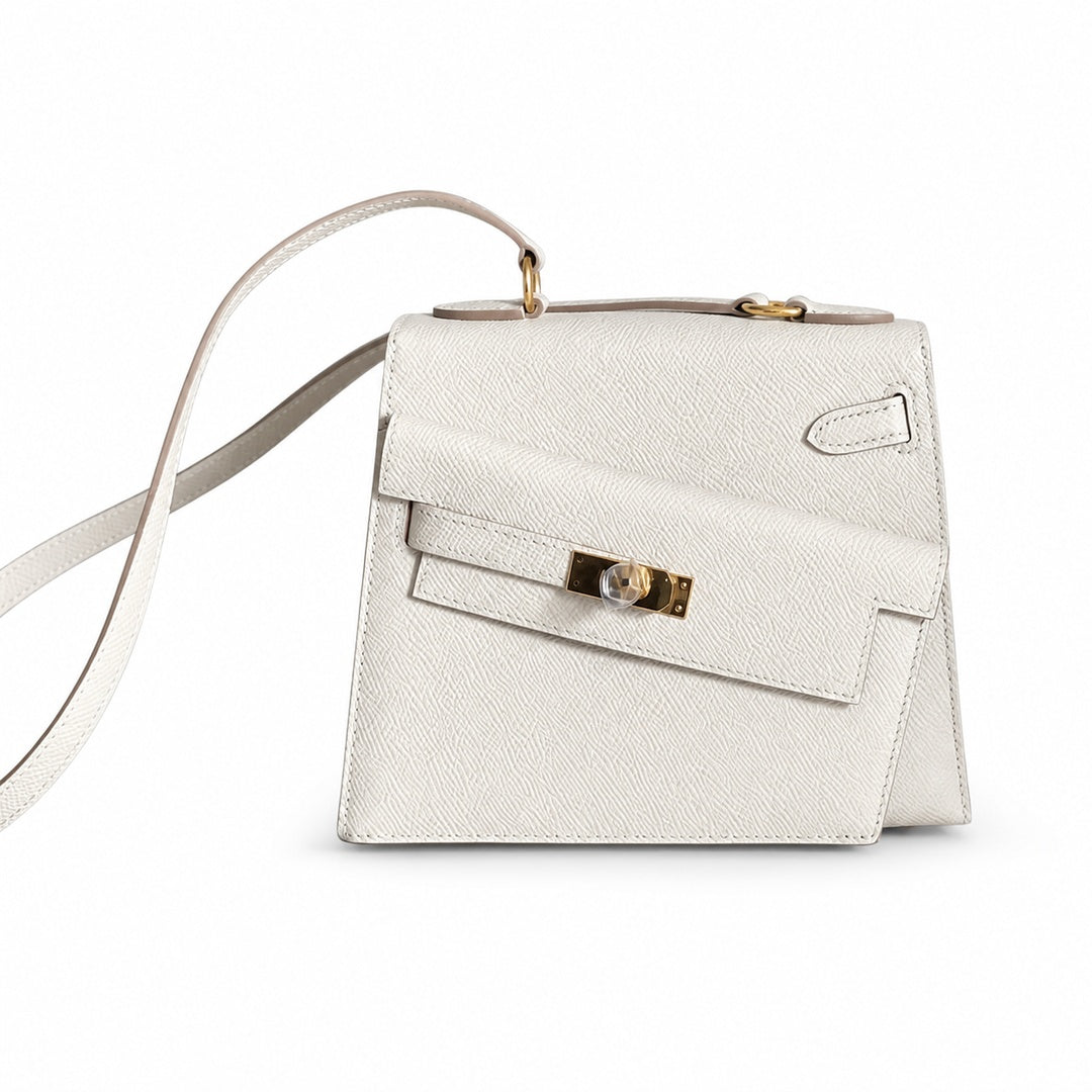 Latest new style 🆕 kelly latest style FW 2022 double-sided kelly epsom leather double-sided irregular design bold change new look more handsome and stylish 10 milkshake white gold buckle