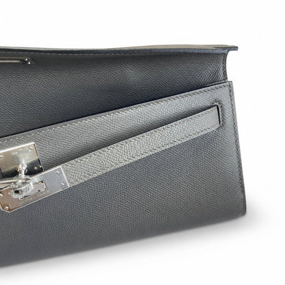 Kelly Cut 31 Clutch Epsom Leather Picture Pewter Gray