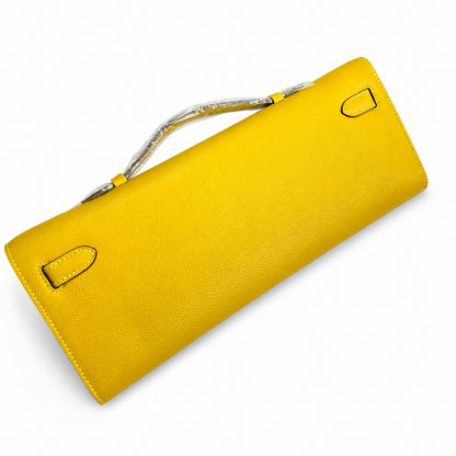Kelly Cut 31 Clutch Epsom Leather Picture Amber Yellow