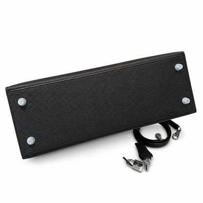 kelly32cm, ck89/Black, Epsom, sliver, all handmade‼ ️Kelly 32cm, black, palm print, silver buckle, high-end handmade exclusive customization‼ ️Purely hand-made nails, hand-engraved hardware, fine stee