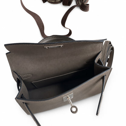 Fully hand-sewn👉Second generation Mini Kelly 19cm imported Epsom leather pewter gray silver buckle
