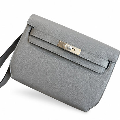 Kelly Depeches 25 clutch, Epsom leather (with additional shoulder strap), can be worn cross-body, can be carried by hand or on the wrist, daily needs, seamless switch between business/leisure - centra