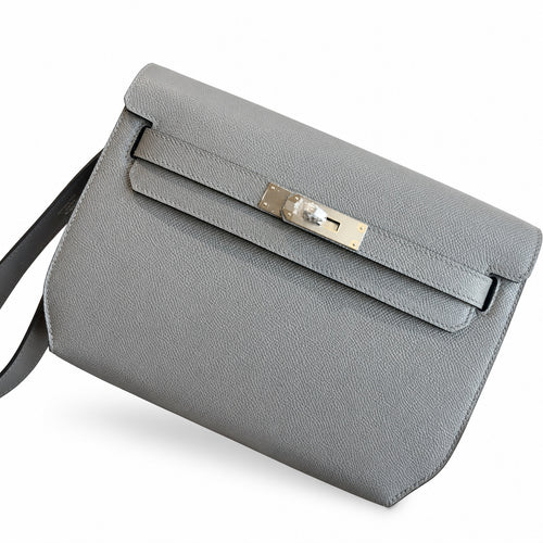 Kelly Depeches 25 clutch, Epsom leather (with additional shoulder strap), can be worn cross-body, can be carried by hand or on the wrist, daily needs, seamless switch between business/leisure - centra
