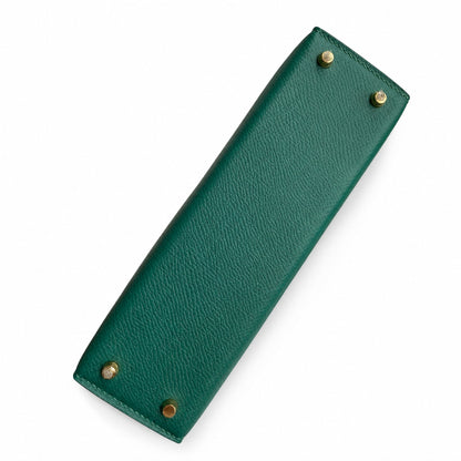 Fully hand-sewn👉Second generation Mini Kelly 19cm imported Epsom leather malachite green🦚 gold buckle