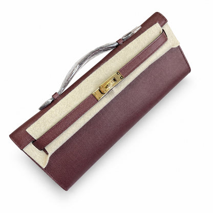 Kelly Cut 31 Clutch Epsom Leather Picture Burgundy