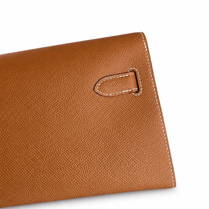 Customer order💕 kelly depeches25 golden brown epsom gold buckle hand-stitched men's handbag🎉