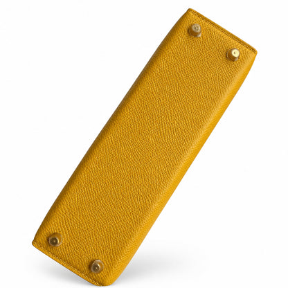 Fully hand-sewn👉Second generation Mini Kelly 19cm imported Epsom leather amber yellow gold buckle
