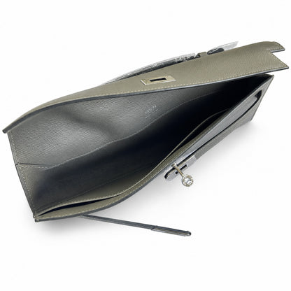 Kelly Cut 31 Clutch Epsom Leather Picture Pewter Gray