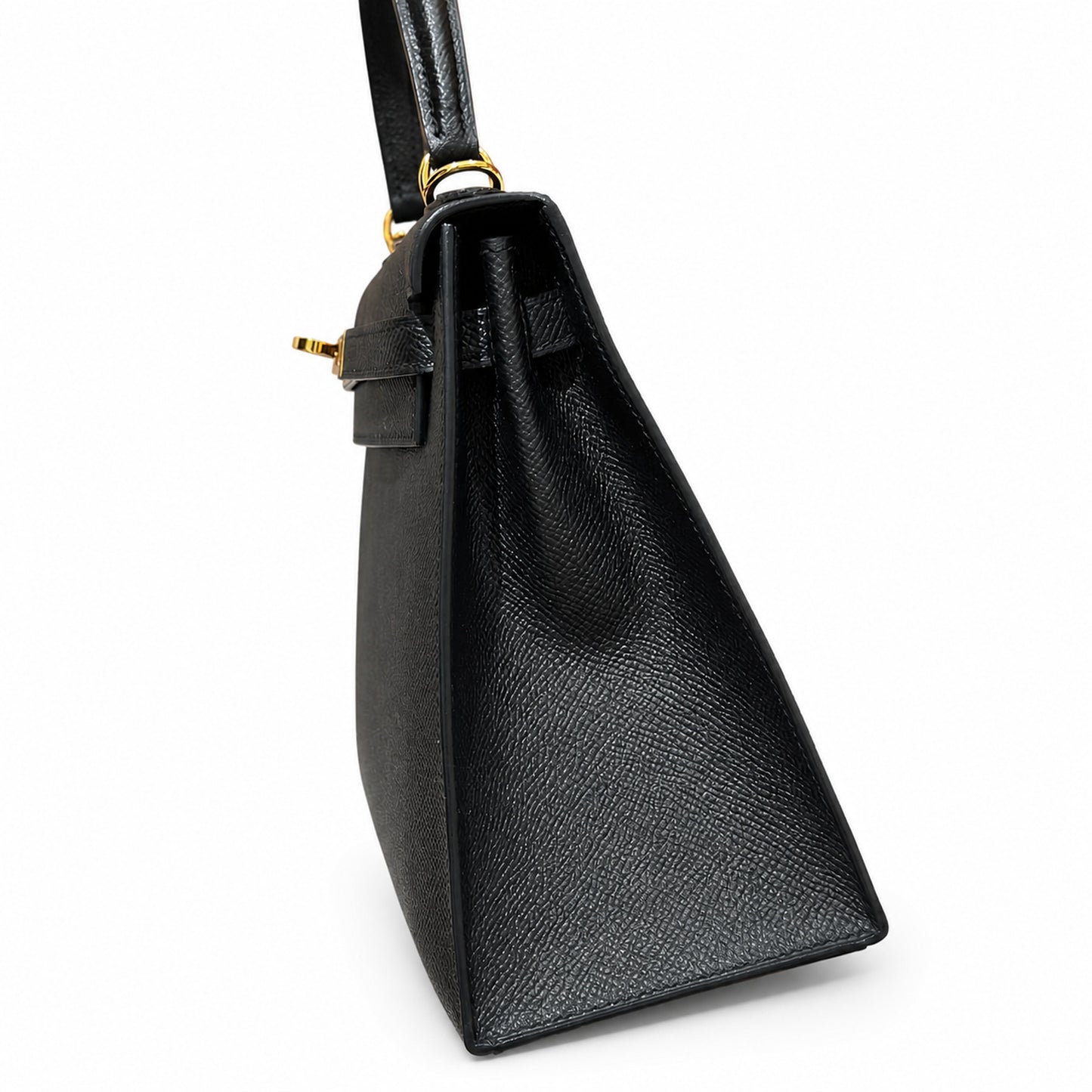kelly25cm, ck89/Black, Epsom, gold, all handmade‼ ️Kelly 25cm, black, palm print, gold buckle, high-end handmade exclusive customization‼ ️Purely hand-made nails, hand-engraved hardware, fine steel Di