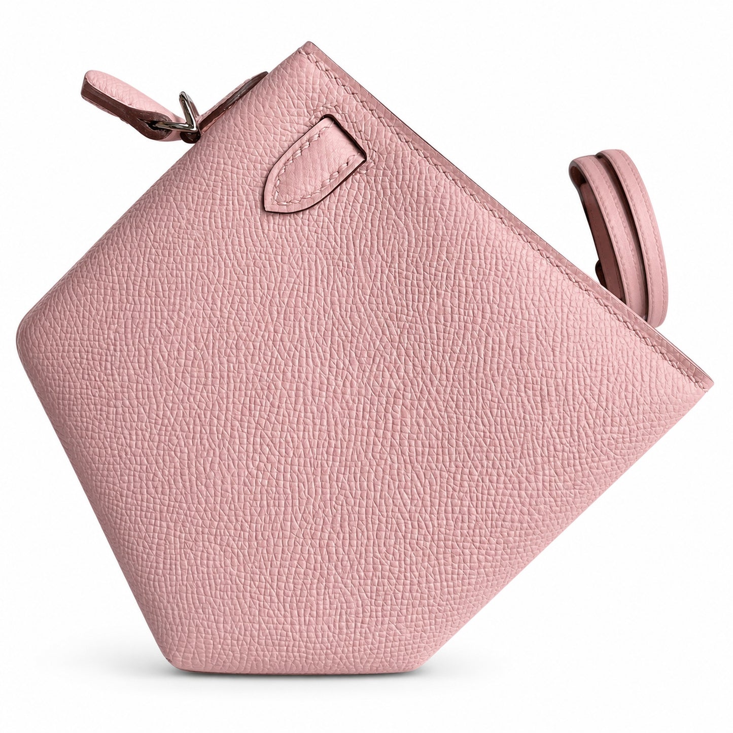 Fully hand-sewn👉Second generation Mini Kelly 19cm imported Epsom leather 3Q pink silver buckle