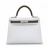 Kelly 25cm/28cm Epsom Leather 10 Craie Milkshake White 18 Etoupe Elephant Gray Top Handmade! Counter quality!