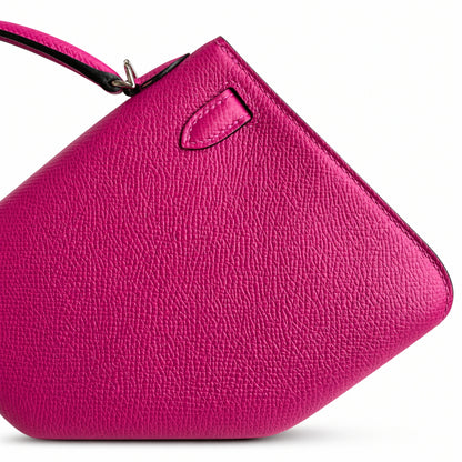Fully hand-sewn👉Second generation Mini Kelly 19cm imported Epsom leather rose purple silver buckle