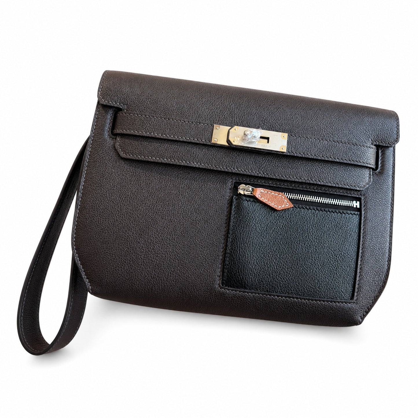 Kelly Depeches 25 clutch, Evercolor leather (with additional shoulder strap), can be worn cross-body, can be carried by hand or on the wrist, daily needs, seamless switch between business/leisure - ce