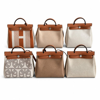 Hermers' popular herbag 31cm is designed to be inspired by saddle bags. The body of the bag is made of canvas, and the inseam, shoulder straps and handle are made of leather. The appearance is very si