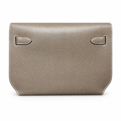 Kelly Depeches 25cm Epsom leather 18 Etoupe elephant gray top handcraft! Counter quality!