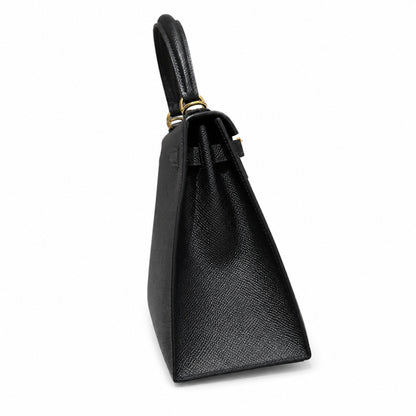 kelly25cm, ck89/Black, Epsom, gold, all handmade‼ ️Kelly 25cm, black, palm print, gold buckle, high-end handmade exclusive customization‼ ️Purely hand-made nails, hand-engraved hardware, fine steel Di
