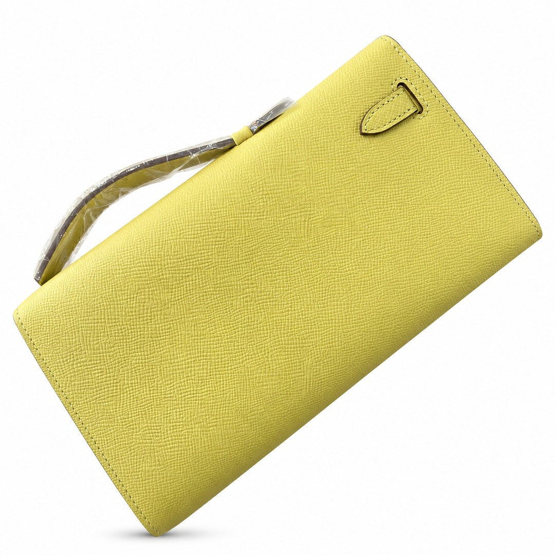 Kelly cut 31 handbag epsom chick yellow silver buckle ready stock