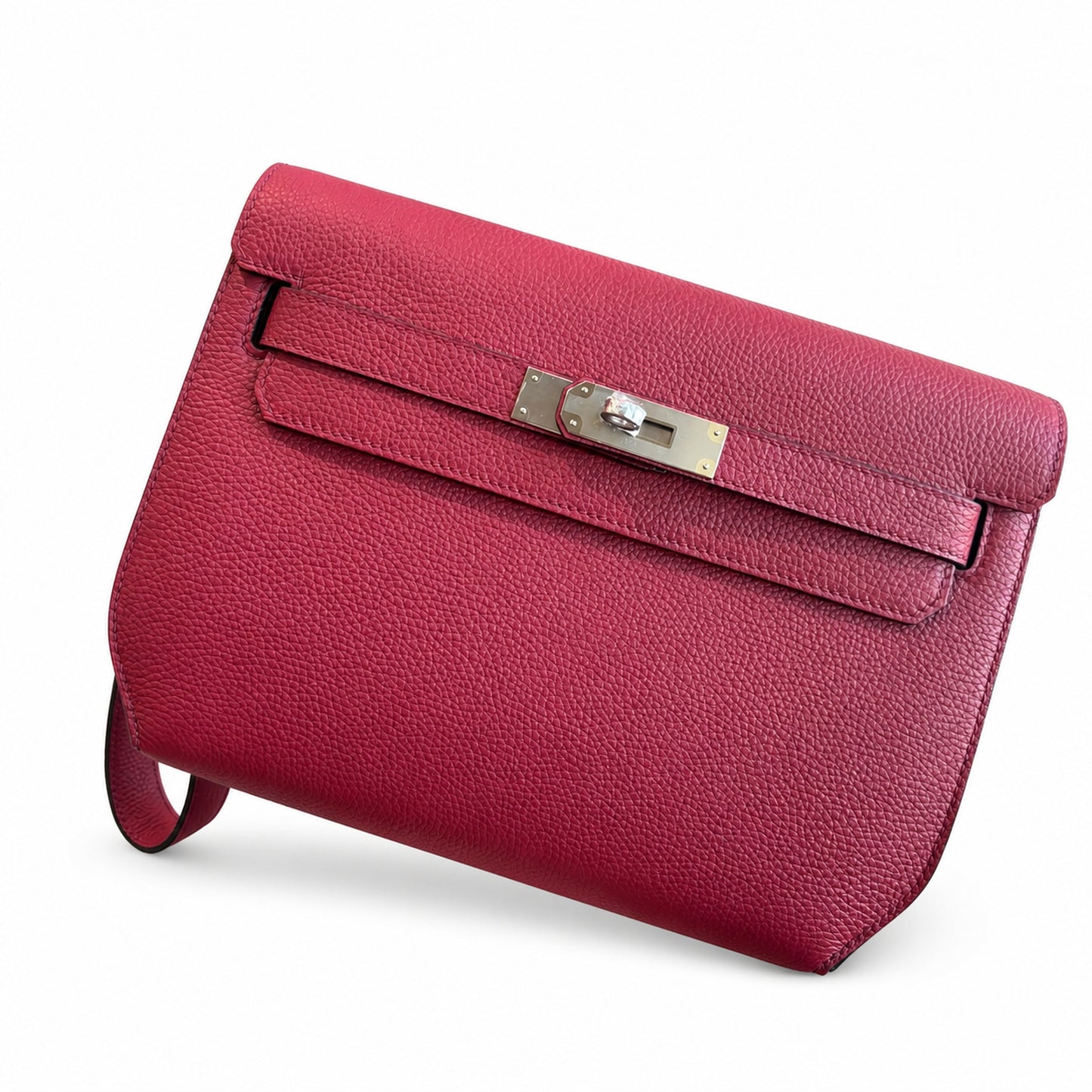 Kelly Depeches 25 clutch, Togo leather (with additional shoulder strap), can be worn cross-body, can be carried by hand or on the wrist, daily needs, seamless switch between business/leisure - central