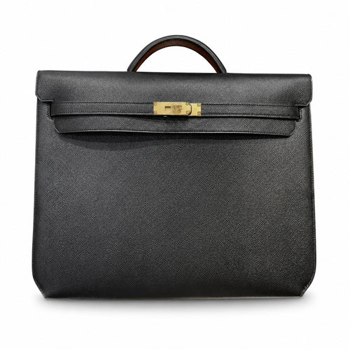 kelly Depeche 36cm Epsom leather 89 Noir black top handcrafted! Counter quality!