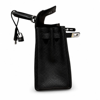 Kelly25cm, ck89/black, togo, silver, all handmade‼ Kelly 25cm, black, calfskin, silver buckle, top hand-stitched wax thread, high-end handmade exclusive customization‼ ️Purely hand-made nails, hand-en