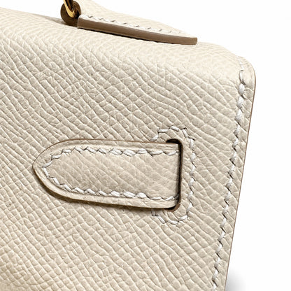 KELLY II SELLIER double-sided Kelly 20cm 10 milkshake white epsom leather gold buckle