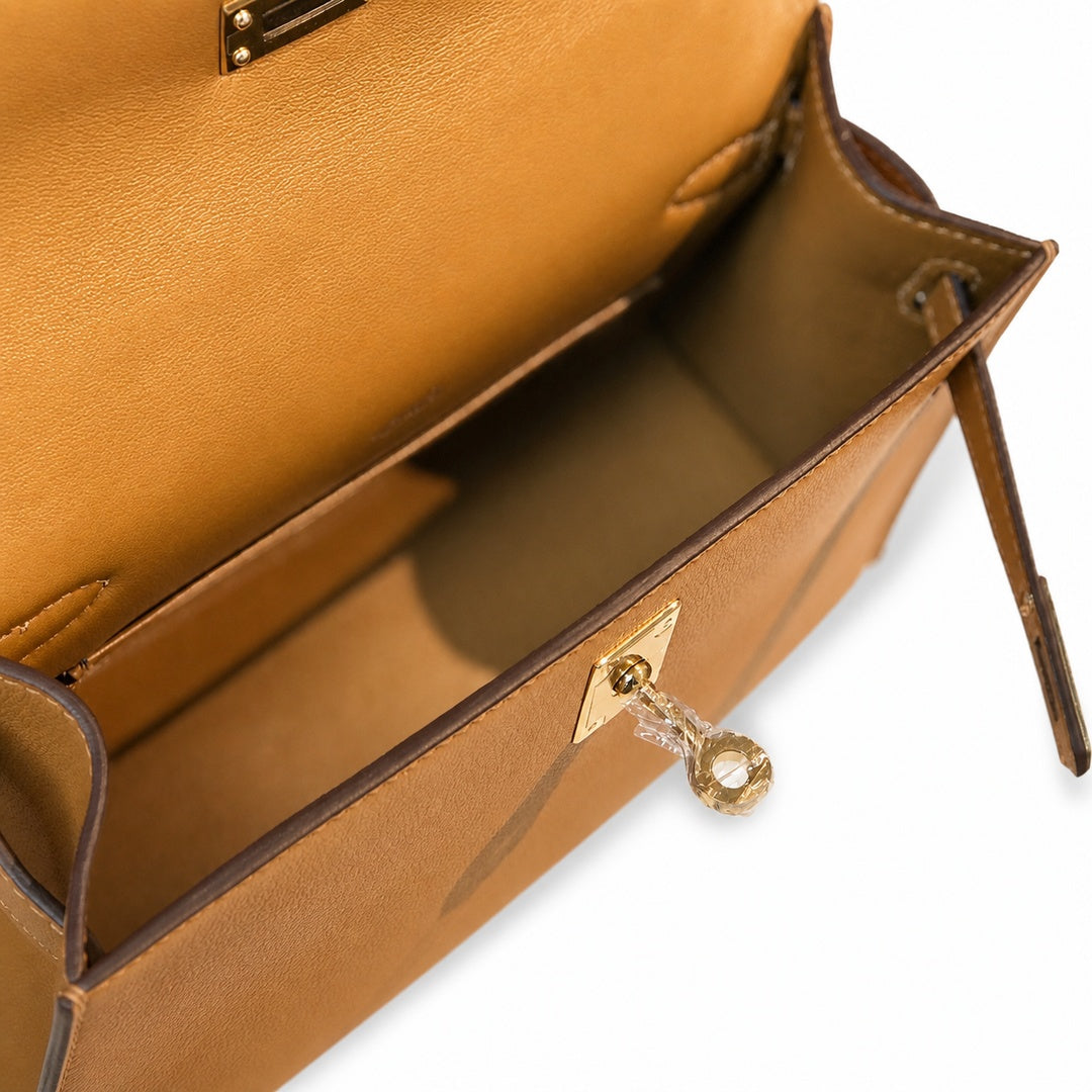 Mini Kelly Generation Sesame Swift Leather 22cm Handmade