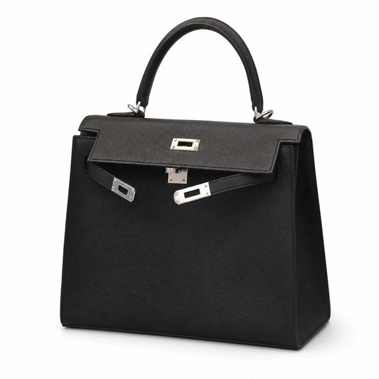 👀kelly Epsom 25cm [Black Silver]——Small and cute🥰