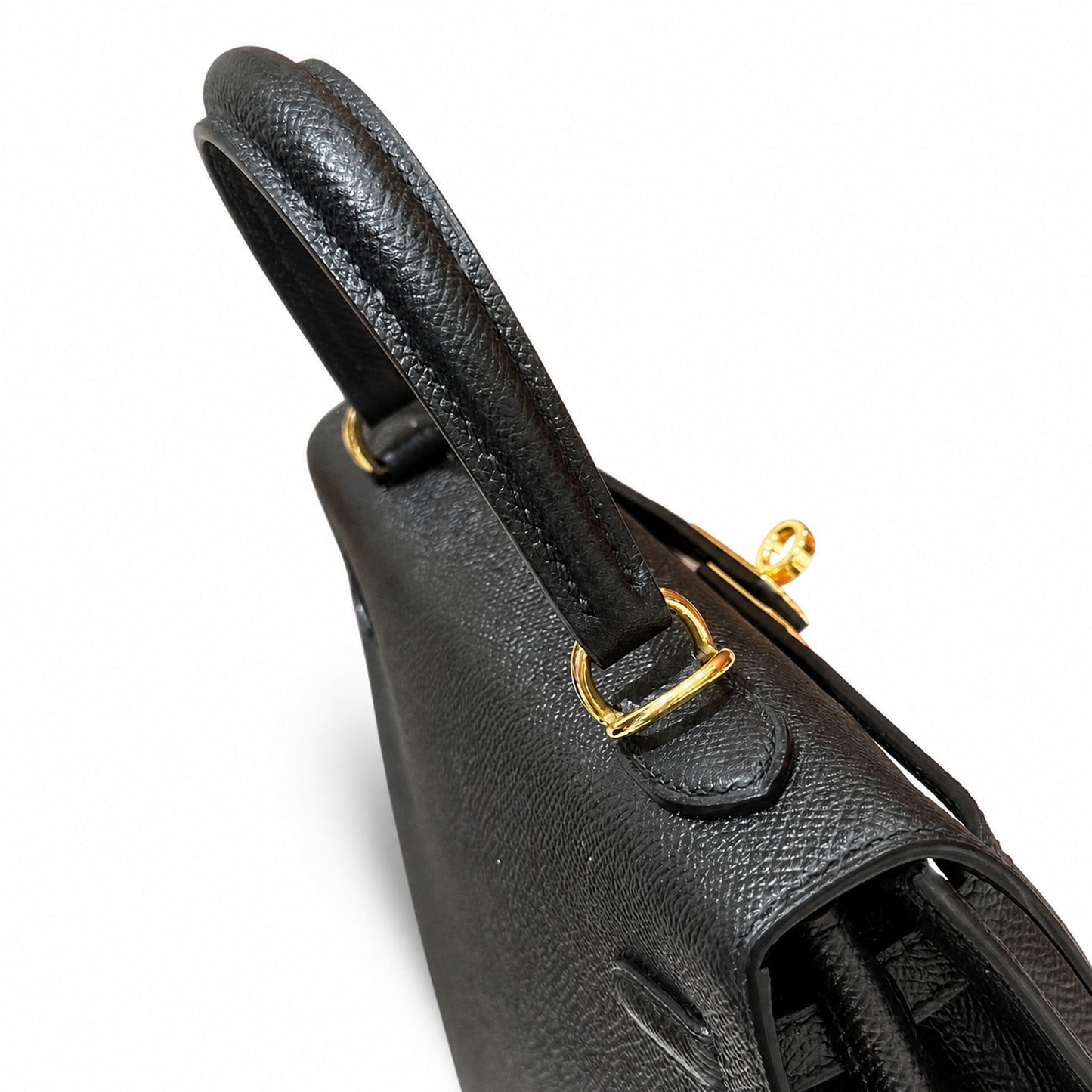 kelly25cm, ck89/Black, Epsom, gold, all handmade‼ ️Kelly 25cm, black, palm print, gold buckle, high-end handmade exclusive customization‼ ️Purely hand-made nails, hand-engraved hardware, fine steel Di