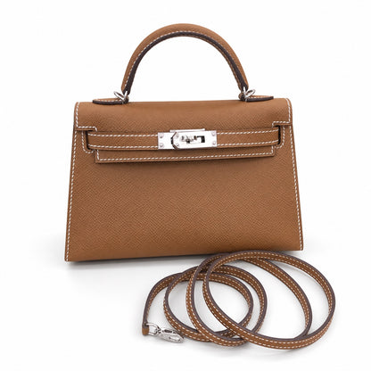 Fully hand-sewn👉Second generation Kelly 19cm imported Epsom leather earthy yellow gold and silver buckle