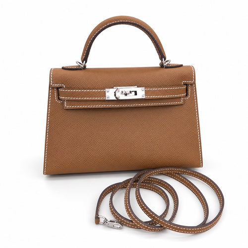 Fully hand-sewn👉Second generation Kelly 19cm imported Epsom leather earthy yellow gold and silver buckle