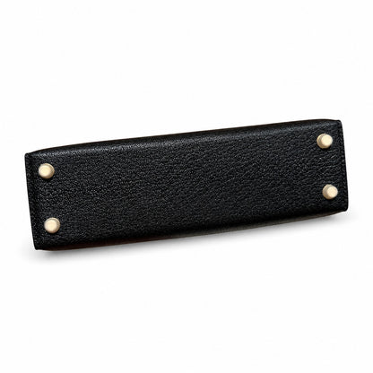 mini kelly 2, ck89/Black, Epsom, gold, 19cm, all handmade‼ ️Mini Kelly II, black with blue lining, palm print leather, gold buckle, 19cm, high-end fully handmade and customized‼ ️Purely hand-made nail