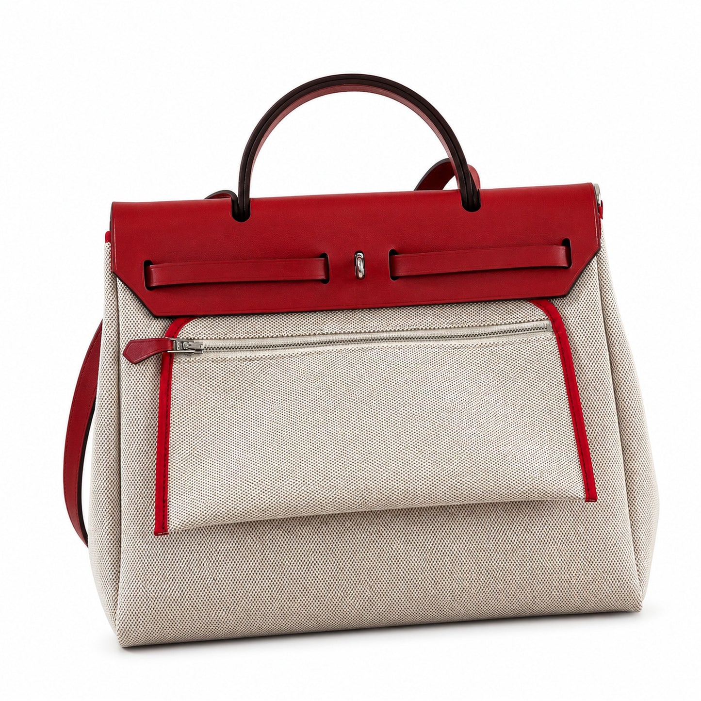 Hermers' popular herbag 31cm is designed to be inspired by saddle bags. The body of the bag is made of canvas, and the inseam, shoulder straps and handle are made of leather. The appearance is very si