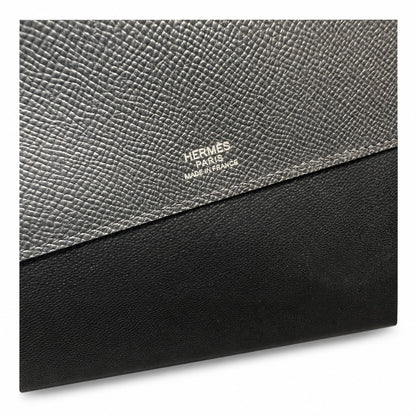 kelly Depeches clutch, Epsom leather 89 Noir black, top-notch craftsmanship! Counter quality!