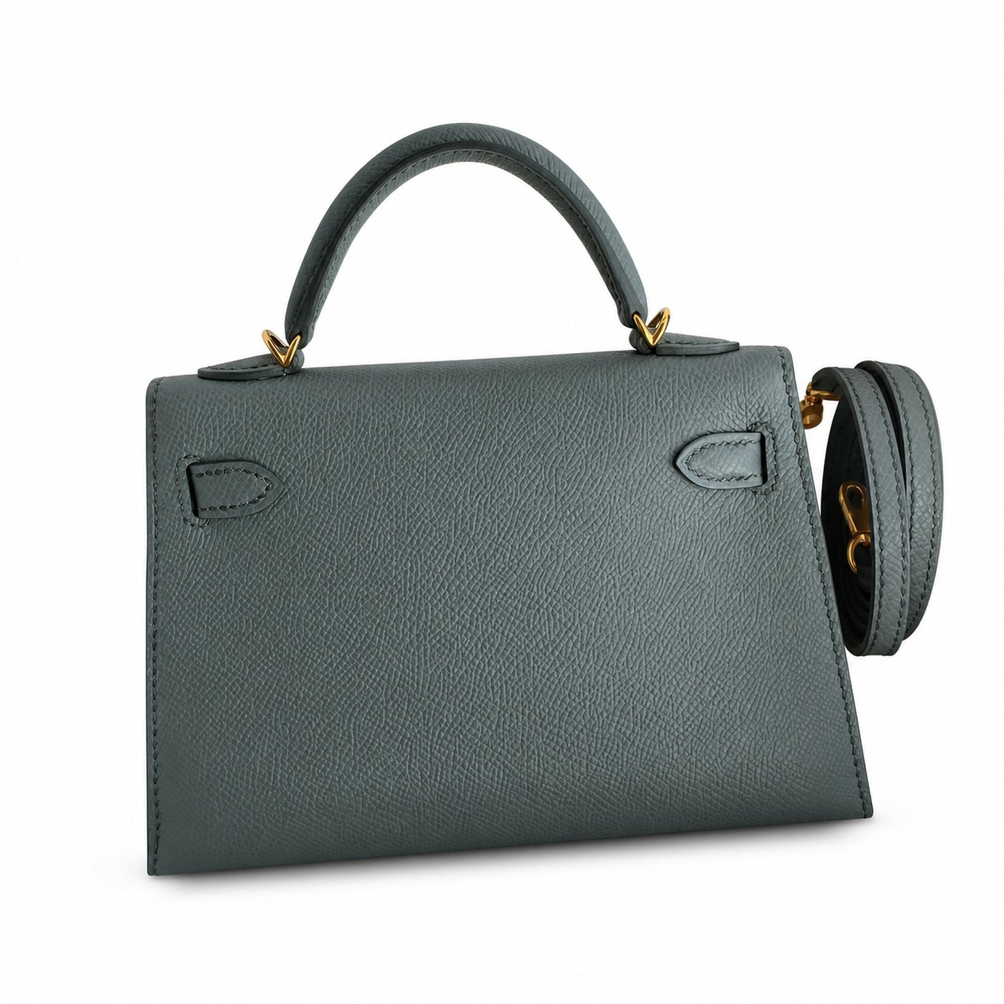 Fully hand-sewn👉Second generation Mini Kelly 19cm imported Epsom leather almond green gold buckle
