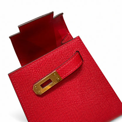 Style: mini kelly Color: Q5/Rouge casaque Size: 19*12*5.5cm Leather: epsom From France Hardware: gold Mini Kelly second generation, national flag red, French imported cowhide, gold buckle, high-end ha