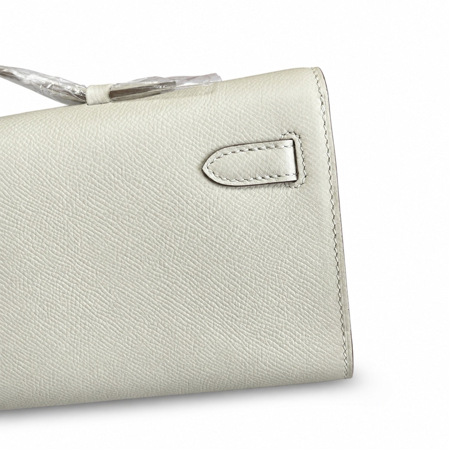Kelly Cut 31 Clutch Epsom Leather Picture Milkshake White
