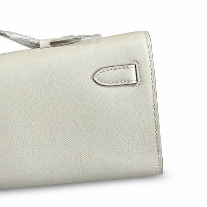 Kelly Cut 31 Clutch Epsom Leather Picture Milkshake White