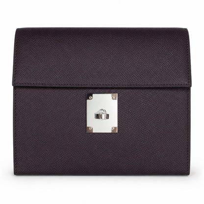 Custom order💕kelly28 grape purple epsom silver buckle hand-stitched