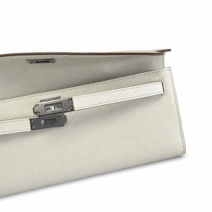 Kelly Cut 31 Clutch Epsom Leather Picture Milkshake White