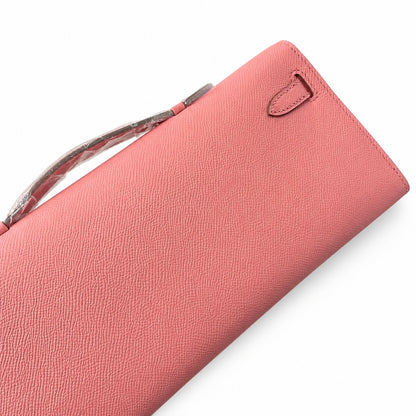 Kelly cut 31 clutch epsom milkshake powder silver buckle in stock