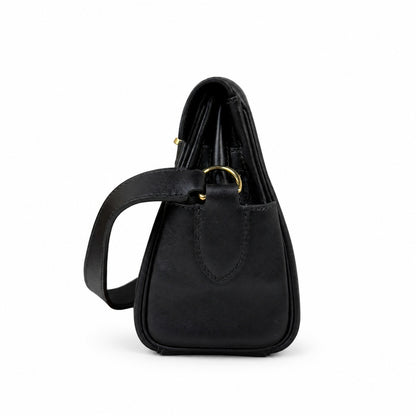 Black gold 🆕 In stock Kelly Messenger messenger bag for men and women, black gold buckle, imported leather, all-steel hand-waxed thread, the highest cost-effectiveness on the Internet. Unisex messenge