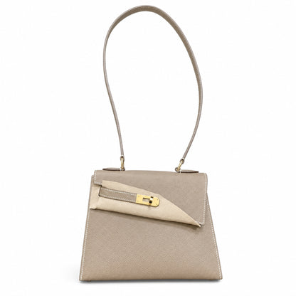 Kelly Desordre 20cm Sellier double-sided Epsom original palm print leather ck18 elephant gray Etoupe gold buckle GHw top hand sewing