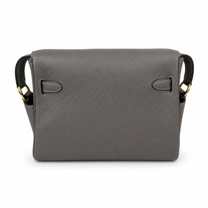 🆕 In stock Kelly Messenger messenger bag for men and women, pewter gray gold buckle, imported leather, all-steel hand-waxed thread, the highest cost performance on the Internet. The classic combinatio
