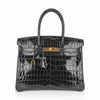 Birkin Bag, Crocodile-Grain Top-Grain Cowhide Leather, In-Seam Gold Hardware