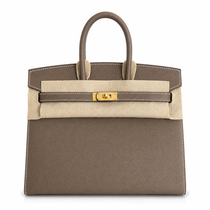 Birkin 25 Sellier 18 Etoupe Epsom Gold Hardware