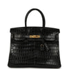 Birkin Black Matte Niloticus Crocodile Gold Hardware