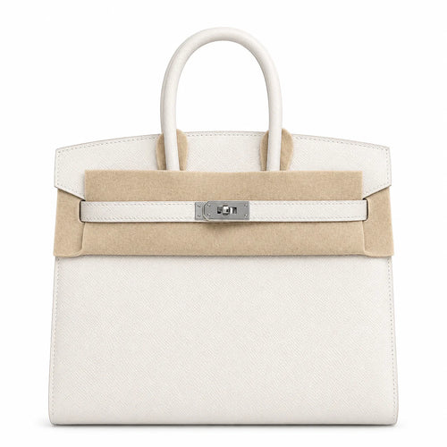 Birkin 25 Sellier 10 Craie Epsom Silver Hardware
