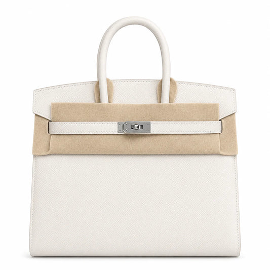 Birkin 25 Sellier 10 Craie Epsom Silver Hardware