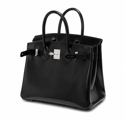 Birkin 30 Sellier in Noir Boxcalf Leather (Palladium Hardware)